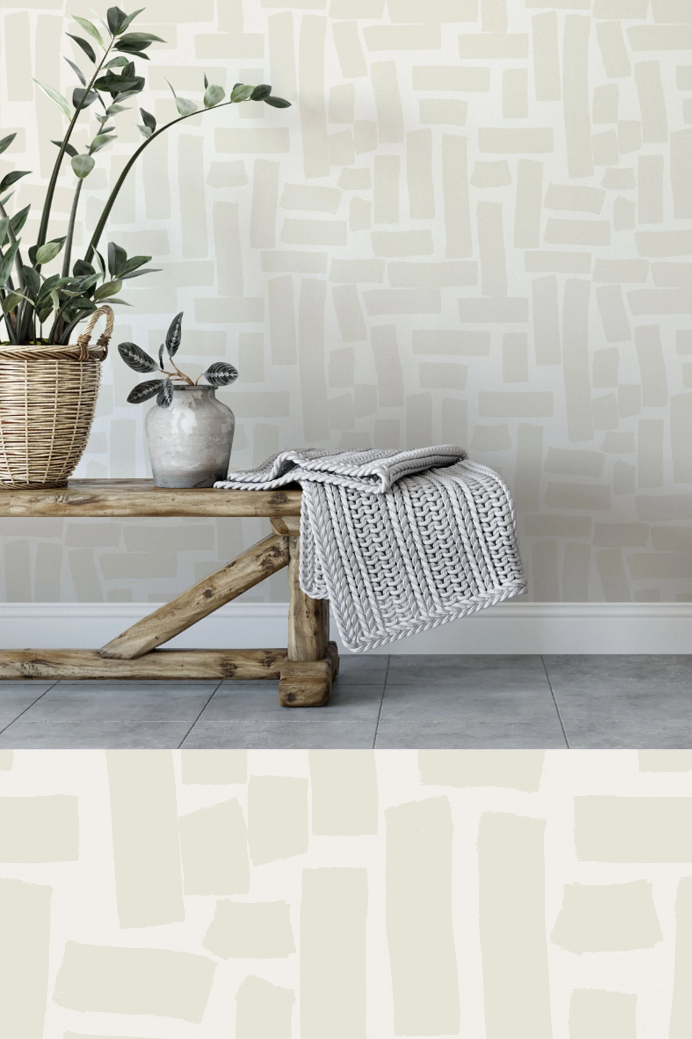 Patchwork | Light Cream - Wallpaper — COPPER CORNERS